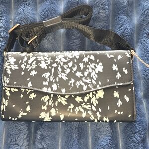 A New Day Black and White Floral Crossbody Bag